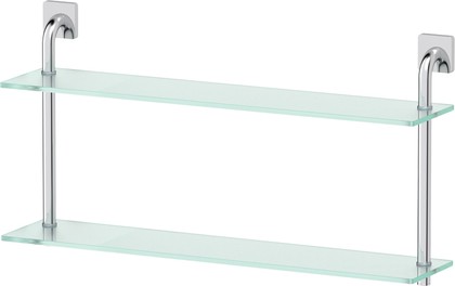 Полка для ванной Ellux Avantgarde 2-х уровневая 70см, хром, стекло AVA 038