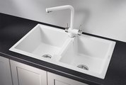 Кухонная мойка Granula 8101, 810x500, накладная, двойная, кварц, , Арктик 8101, АРКТИК