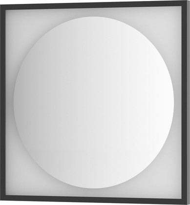 Зеркало Defesto Eclipse 70x70, LED нейтральный свет, без выключателя, чёрная рама DF 2222