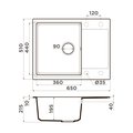 Кухонная мойка Omoikiri Daisen-65-BE с крылом, ваниль 4993678