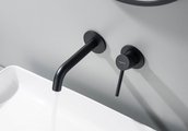 Смеситель для раковины настенный Aquatek Европа внешняя и скрытая часть, чёрный матовый AQ1313MB