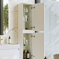 Подвесной пенал Aqwella Geometria 150x35см с двумя дверьми в белом цвете GE0535WM
