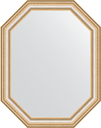 Зеркало Evoform Polygon 560x710 в багетной раме 60мм, золотые бусы на серебре BY 7050