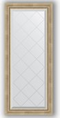 Зеркало Evoform Exclusive-G 530x1230 с фацетом и гравировкой, в багетной раме 70мм, состаренное серебро с плетением BY 4046