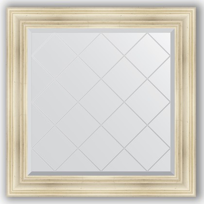 Зеркало Evoform Exclusive-G 890x890 с гравировкой, в багетной раме 99мм, травлёное серебро BY 4332