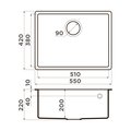 Кухонная мойка Omoikiri Tedori 54-U-BE, Tetogranit, чёрный 4993988