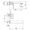 Смеситель для раковины AQUAme Monza, настенный, gun metal AQM6315GM