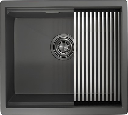 Кухонная мойка Granula Kitchen Space KS-5045U, 500x445, универсальный монтаж, нержавеющая сталь, Графит матовый 5045U, ГРАФИТ МАТОВЫЙ