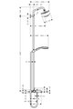 Душевая стойка Hansgrohe Croma 100 Showerpipe 160 с однорычажным смесителем для ванны, хром 27201000
