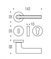 Ручка дверная Colombo Gira, d50, с накладкой классик, цирконий нерж. сталь JM11R zirconium SS HPS