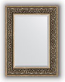 Зеркало Evoform Exclusive 590x790 с фацетом, в багетной раме 101мм, вензель серебряный BY 3397