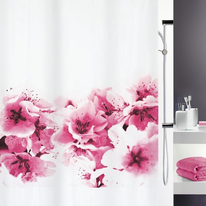 Штора для ванной Spirella Amanda, 180x200см, текстиль, розовый 1015174