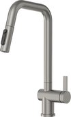 Смеситель кухонный Granula Kitchen Space KS-7273, выдвижной излив 2jet, подключение к фильтру питьевой воды, Сталь матовая 7273, СТАЛЬ МАТОВАЯ