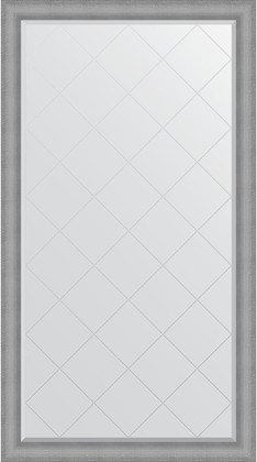 Зеркало Evoform Exclusive-G Floor 1120x2020 пристенное напольное с фацетом и гравировкой в багетной раме 88мм, серебряная кольчуга BY 6390