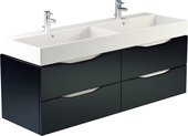 Тумба подвесная с двойной раковиной, 4 ящика 140x45x57см Verona Viva VA108