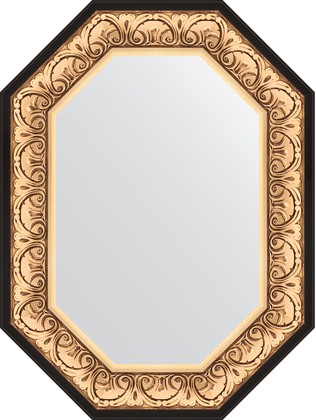Зеркало Evoform Polygon 600x800 в багетной раме 106мм, барокко золото BY 7241