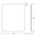 Зеркало с матированием и LED-подсветкой Defesto, 19W, 50x60см, без выключателя, тёплый белый свет DF 3813