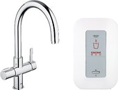 Смеситель однорычажный для кухни с бойлером, хром Grohe RED Duo 30083000