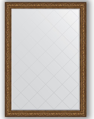 Зеркало Evoform Exclusive-G 1350x1900 с гравировкой, в багетной раме 109мм, виньетка состаренная бронза BY 4513