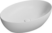 Раковина GSI Pura 600x420x160, накладная, овальная, белый матовый 8842PVC09