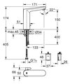 Смеситель для раковины Grohe Eurosmart Cosmopolitan E L-Size, сенсорный, 6V, со смешиванием, хром 36422001
