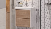 Тумба под раковину Velvex Gesso 600-0-2 (9696) навесная, белый матовый/, дуб сонома tp.GES.9696.60.2Y белый матовый/дуб сонома