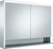 Зеркальный шкаф Keuco Royal Lumos, 105x73см, с подсветкой, 2 дверцы, алюминий серебристый 14308 171301