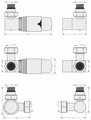 Автоматический терморегулятор Сунержа 3D левый G1/2"НРxG3/4"НГ, набор, Матовый чёрный 31-1421-0001