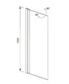Шторка на ванну Aquatek 800x1500, поворотная, прозрачное стекло, чёрный матовый AQ DEL SBA 08015BL