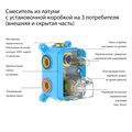 Смеситель для ванны Aquatek Европа 3 режима, внешняя и скрытая часть, оружейная сталь AQ1347BGM