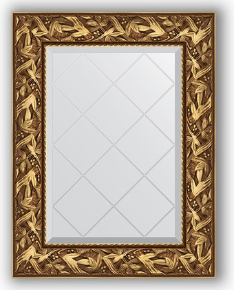 Зеркало Evoform Exclusive-G 590x760 с гравировкой, в багетной раме 99мм, византия золото BY 4027