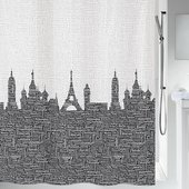 Штора для ванной Spirella Urban, 180x200см, текстиль, чёрно-белый 1015558