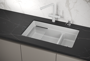 Кухонная мойка Granula Kitchen Space KS-7304U, 730x450, подстольный монтаж, кварц, Арктик 7304U, АРКТИК