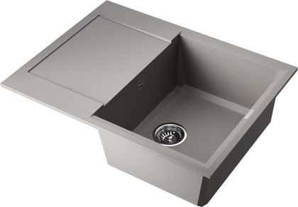 Кухонная мойка Omoikiri Sakaime 68-GR, с крылом, гранит, leningrad grey 4993545