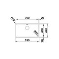 Кухонная мойка Blanco Andano 700-IF, отводная арматура, полированная сталь 522969
