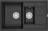 Кухонная мойка Granula 7802, 780x500, накладная, двойная, кварц, Турмалин 7802, ТУРМАЛИН