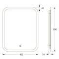 Зеркало с матированием и LED-подсветкой Defesto, 15W, 40x50см, сенсорный выключатель, нейтральный белый свет DF 3801S