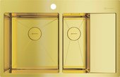 Кухонная мойка Omoikiri Akisame 78-2-LG-L, с крылом, чаша слева, светлое золото 4973087