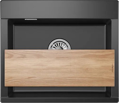 Кухонная мойка Granula Estetica ES-5804, 580x500, кварц, Шварц (чёрный металлик) 5804, ШВАРЦ
