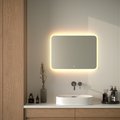 Зеркало с матированием и LED-подсветкой Defesto, 25W, 80x60см, сенсорный выключатель, тёплый белый свет DF 3817SH