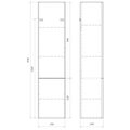 Пенал Aqwella Боско 152x35x30, фасад волна, морская дюна BOS0535MD+BOS07VOL99MD+BOS07VOL52MD