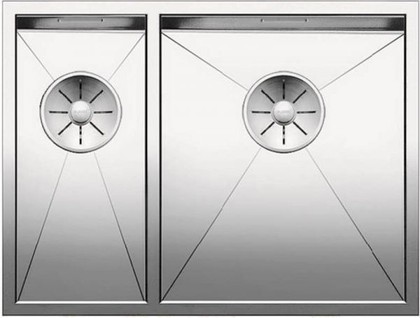 Кухонная мойка Blanco Zerox 340/180-U, чаша справа, отводная арматура, полированная сталь 521614