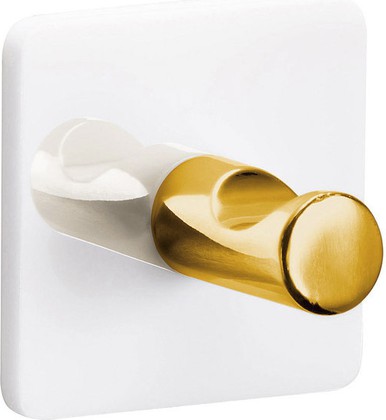 Крючок для полотенец Kleine Wolke Square Hooks Golden, 5x5см, белый, золото 8404114887