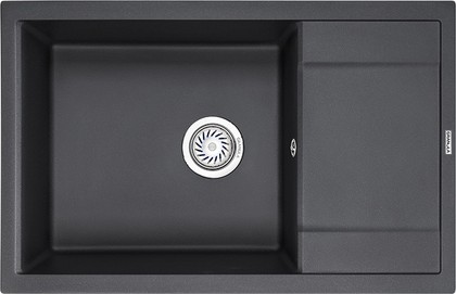 Кухонная мойка Granula 7805, 780x500, накладная, с крылом, кварц, Чёрный 7805, ЧЁРНЫЙ