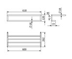 Держатель для полотенец Kludi Vela R с полкой, 600, белый матовый 5898953