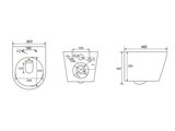 Унитаз подвесной Aquatek Вега Tornado 485x360x340, безободковый смыв Торнадо, сиденье с микролифтом AQ1804T-00
