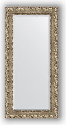Зеркало Evoform Exclusive 550x1150 с фацетом, в багетной раме 85мм, виньетка античное серебро BY 3487