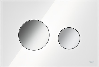 Кнопка управления TECE loop, система двойного смыва, стекло белое, клавиши хром глянцевый 9240660