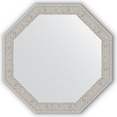 Зеркало Evoform Octagon 482x482 в багетной раме 46мм, волна алюминий BY 3682