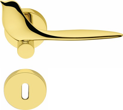 Ручка дверная Colombo Twitty, d50, с накладкой классик, золото глянцевое TK11R oroplus